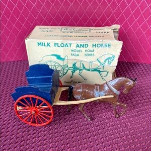 Vintage W Britain Milk Float and  Horse.